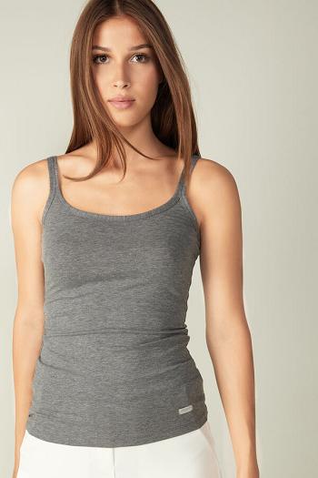 Intimssimi Spaghetti Strap Top in Cotton Grey | TUSPQ31511