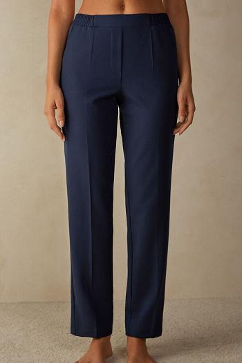 Intimssimi Straight Cut Pants with Pockets Blue | FUSHY31905