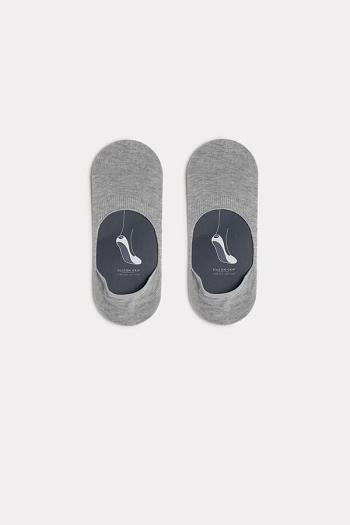 Intimssimi Stretch Cotton Footlet Socks Grey | UUSND25354