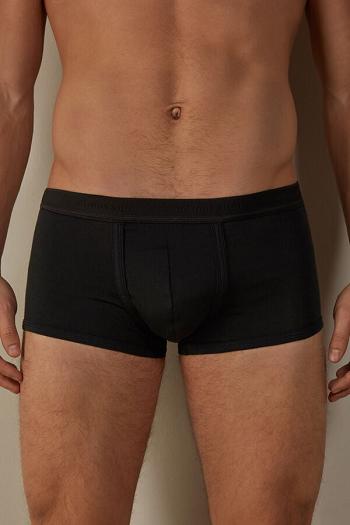 Intimssimi Stretch Supima® Cotton Boxer Shorts with Logo Detail Black | USQCS18886