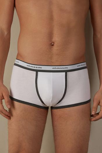 Intimssimi Stretch Supima® Cotton Boxer Shorts with Logo Detail Grey | USZDE41533