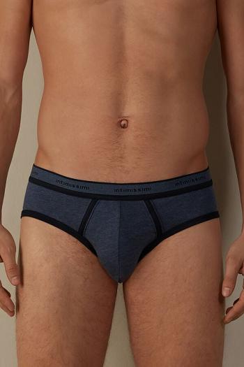 Intimssimi Stretch Supima® Cotton Brief with Logo Detail Blue | DUSKV44054