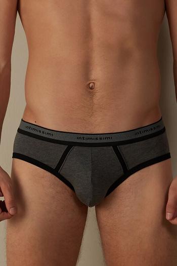 Intimssimi Stretch Supima® Cotton Brief with Logo Detail Black | PUSER25336