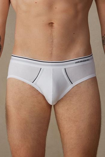 Intimssimi Supima Cotton Briefs with Visible Elastic White | USJBT73125