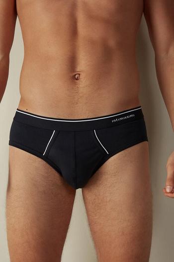 Intimssimi Supima Cotton Briefs with Visible Elastic Blue | USNZX49164