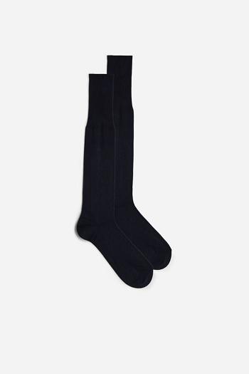 Intimssimi Tall Cashmere-Silk-Cotton Blend Socks Blue | FUSUI91899