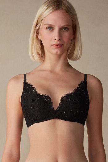 Intimssimi Time to Shine Gioia Super Push-up Bra Black | DUSVO98762