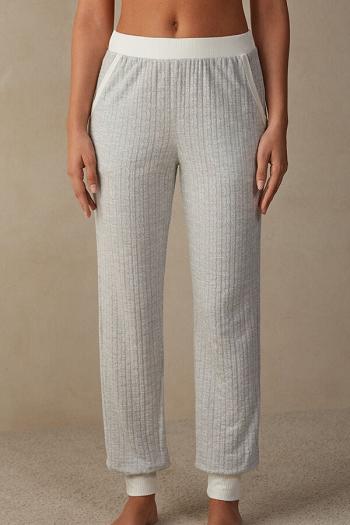 Intimssimi Timeless Heritage Full Length Cuffed Pants Pale Grey | DUSVO55147