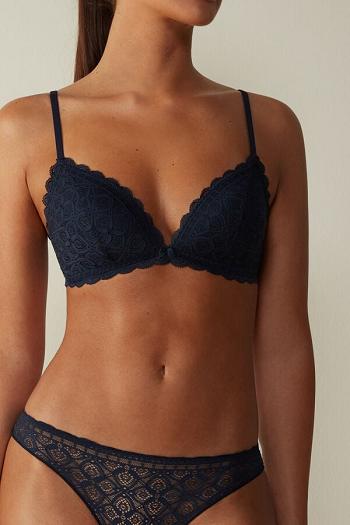 Intimssimi Tiziana Triangle Bra in Lace Blue | USNZX99739