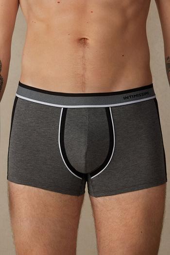 Intimssimi Two-tone Boxers in Stretch Supima® Cotton Black | FUSUI43093