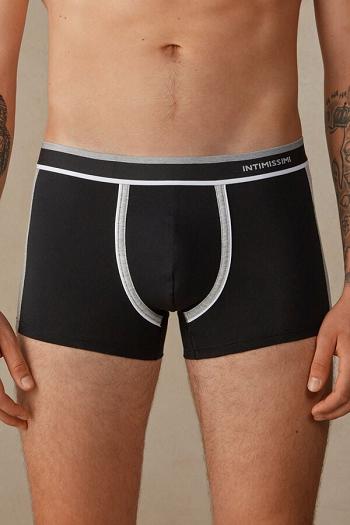 Intimssimi Two-tone Boxers in Stretch Supima® Cotton Black | TUSWZ49388