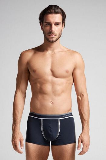 Intimssimi Two-tone Boxers in Stretch Supima® Cotton Blue | USCIF65456