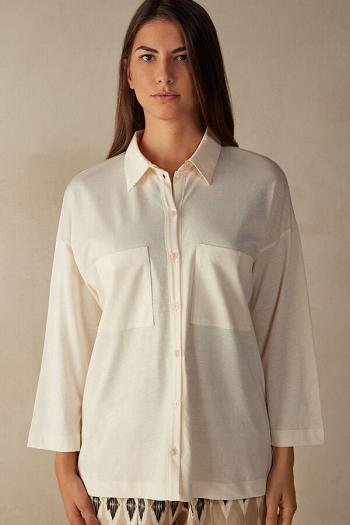 Intimssimi Urban Nomad Cotton Shirt White | SUSNY16246