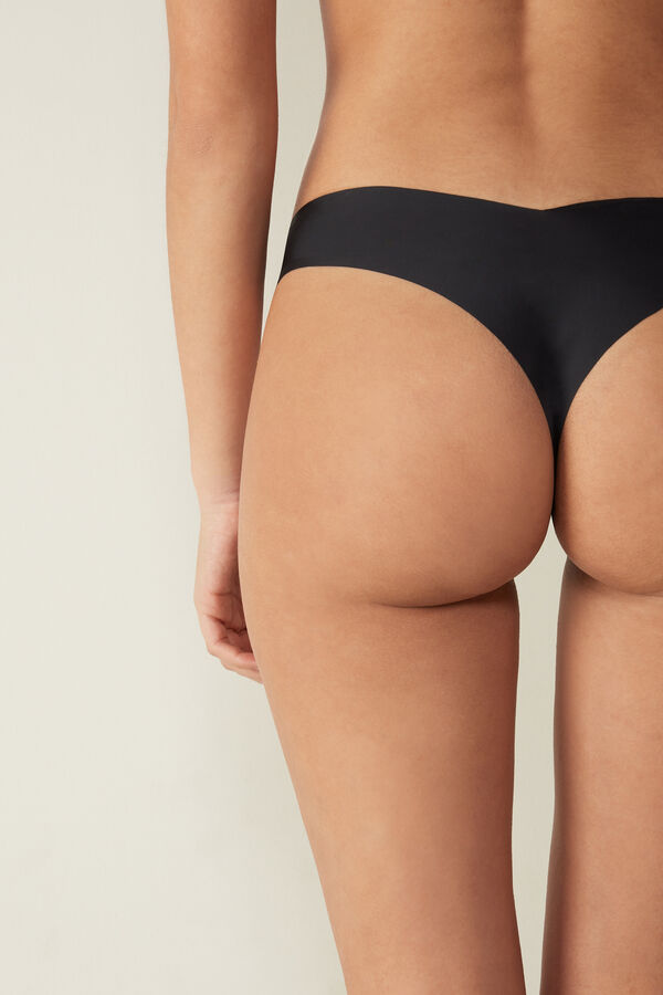 Intimssimi 80s-style Brazilian Panties in Ultralight Microfiber Black | USCIF19899