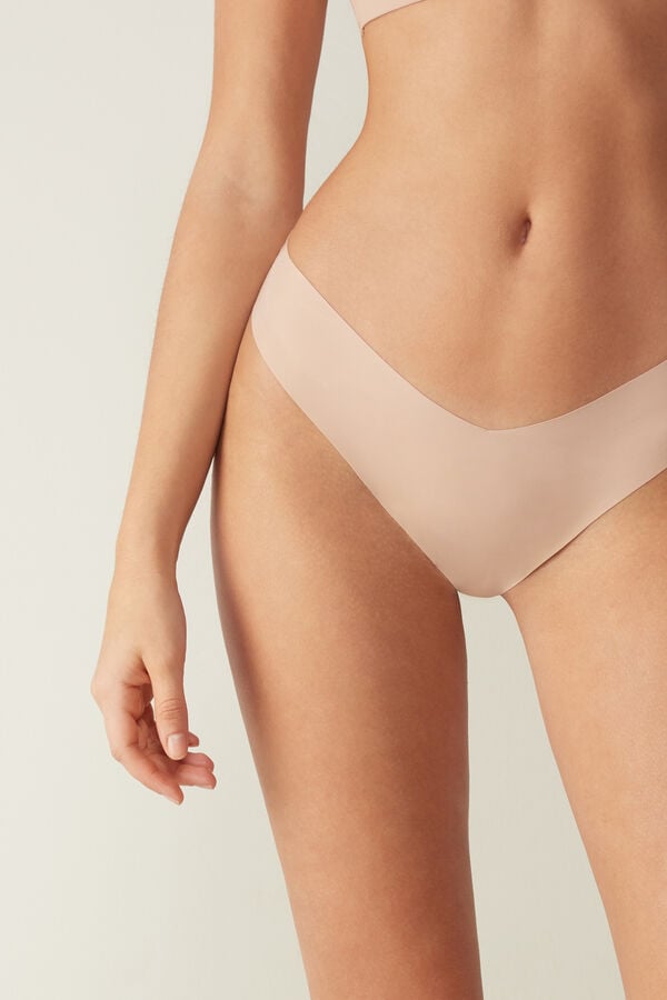 Intimssimi 80s-style Brazilian Panties in Ultralight Microfiber Natural | USDYB39931