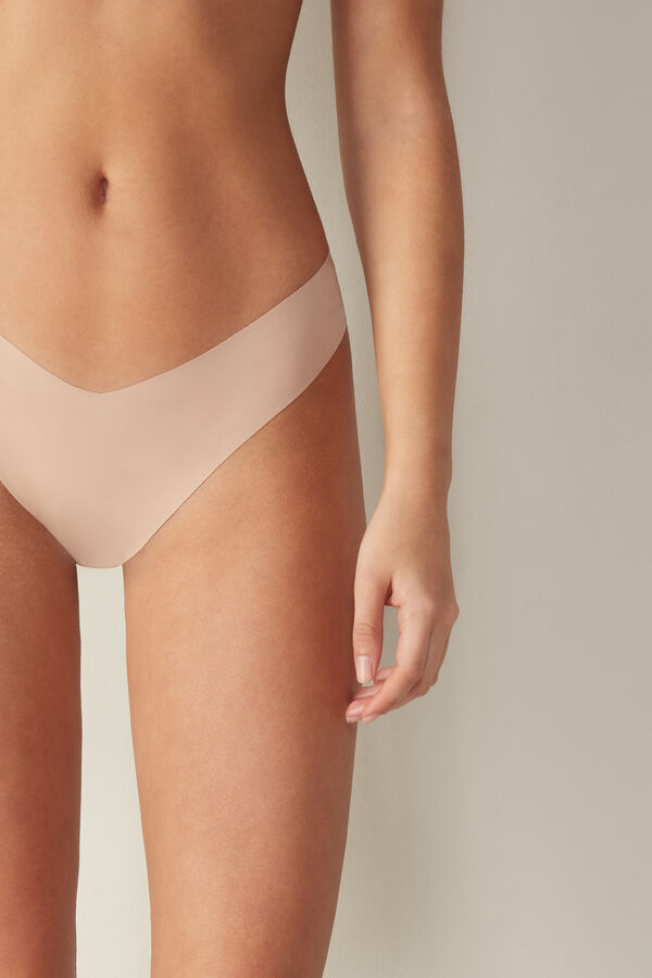 Intimssimi 80s-style Brazilian Panties in Ultralight Microfiber Natural | USDYB39931