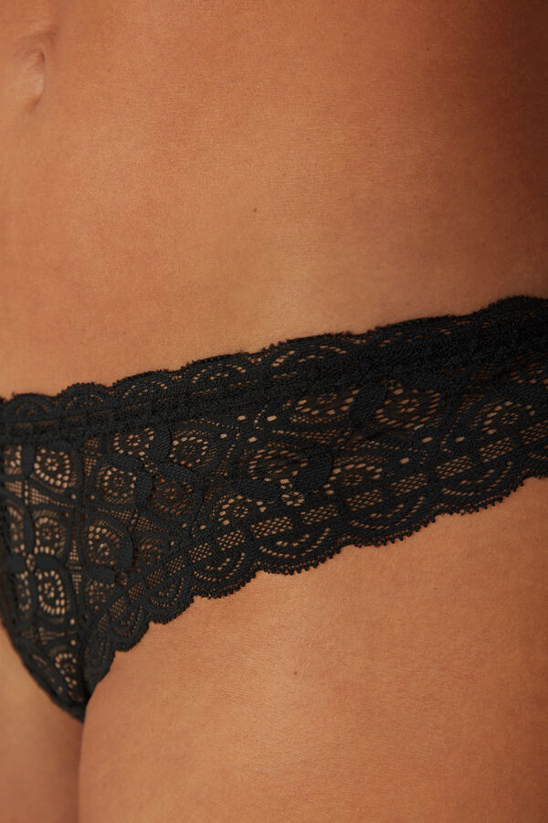 Intimssimi 80s-style Lace Brazilian Black | PUSER39382