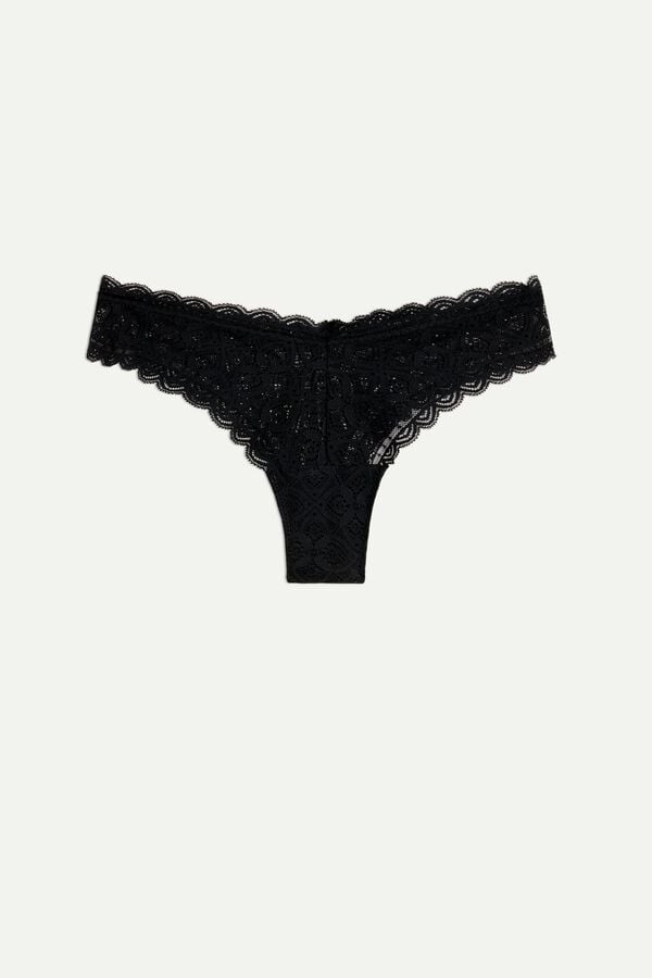 Intimssimi 80s-style Lace Brazilian Black | PUSER39382