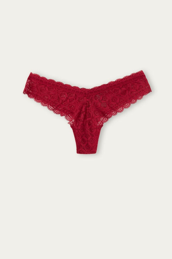 Intimssimi 80s-style Lace Brazilian Red | PUSQX62901