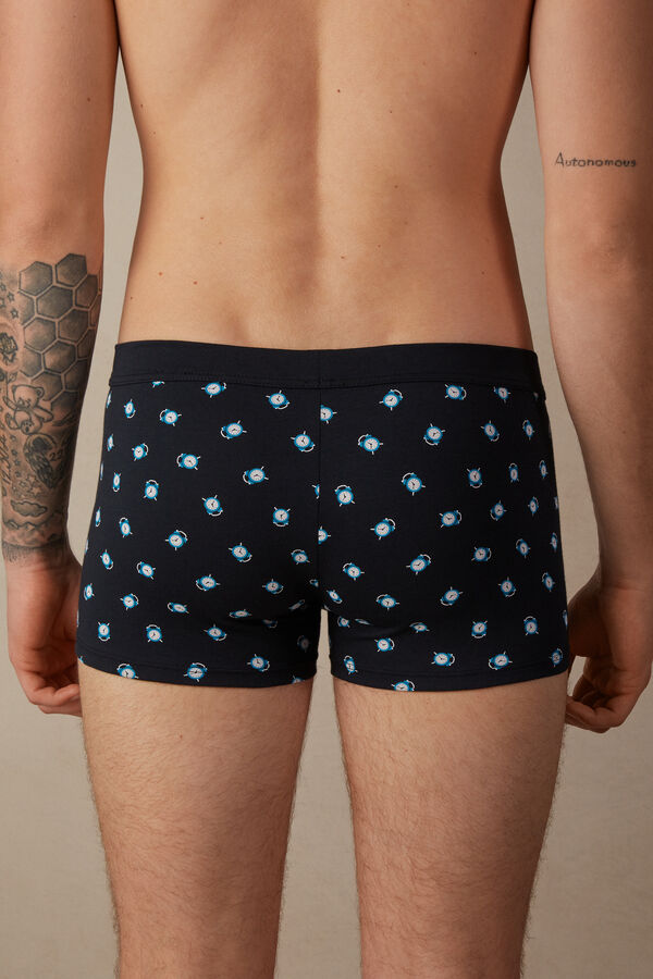 Intimssimi Alarm Clock Boxers in Stretch Supima® Cotton Blue | USIIZ55638