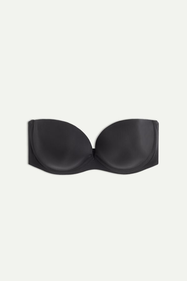 Intimssimi Anna Bandeau Bra in Ultralight Microfiber Black | MUSHR78337