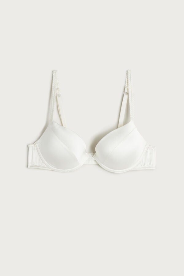 Intimssimi Bellissima Silk Push-Up Bra White | USCVG15680