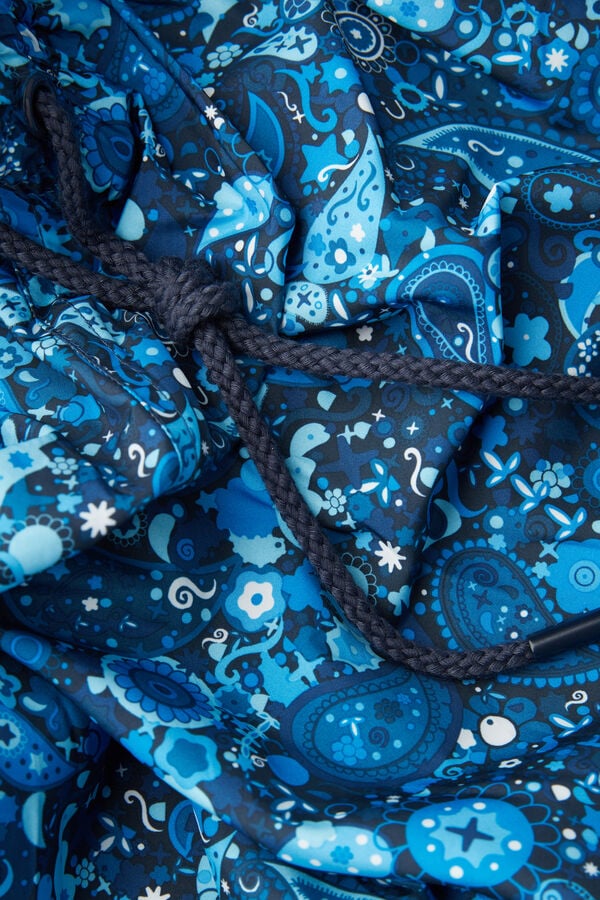 Intimssimi Blue Paisley Print Swim Trunks Blue | PUSER92176