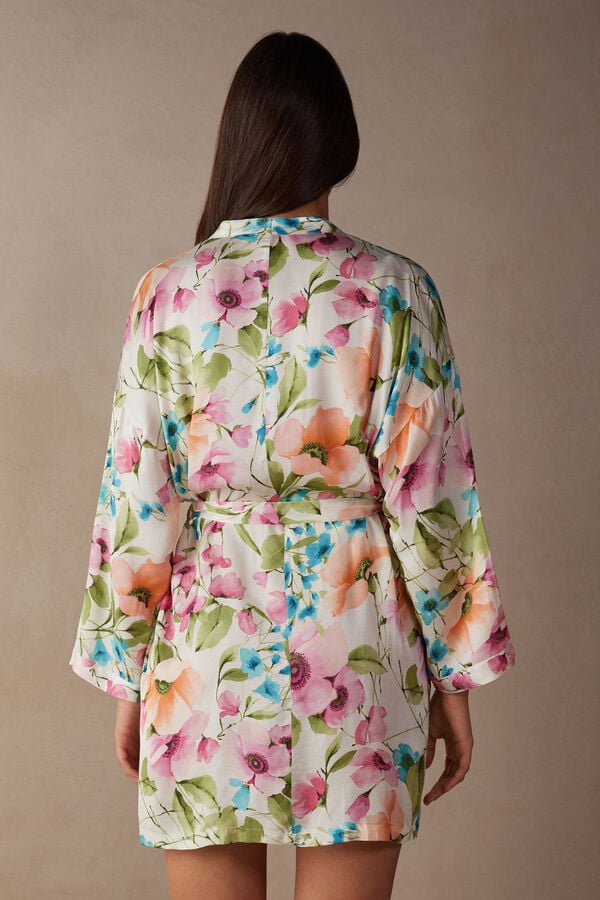 Intimssimi Botanical Lyrics Satin Kimono Print | XUSBH40751