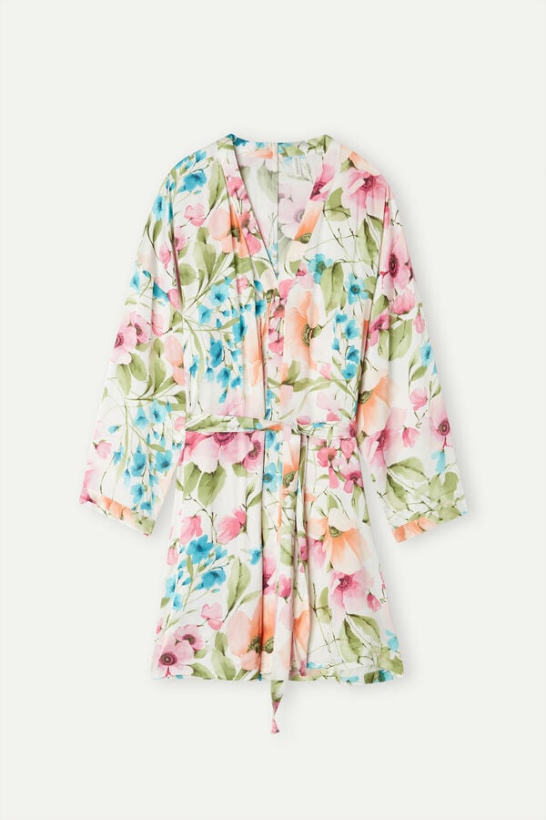 Intimssimi Botanical Lyrics Satin Kimono Print | XUSBH40751