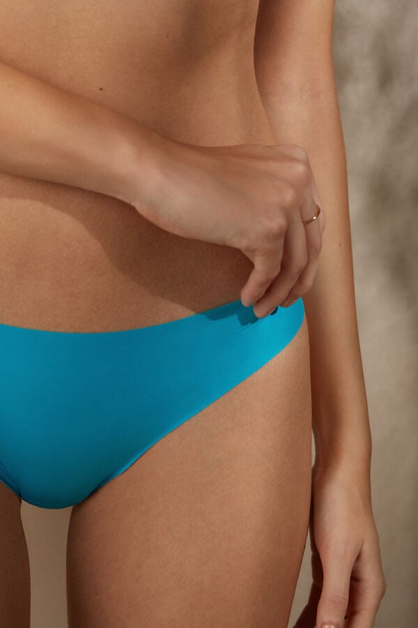 Intimssimi Brazilian Panties in Seamless Ultra Light Microfiber Blue | BUSSD71497