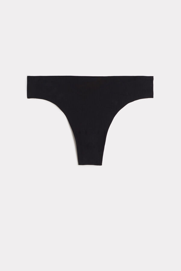 Intimssimi Brazilian Panties in Seamless Ultra Light Microfiber Black | FUSHY59956