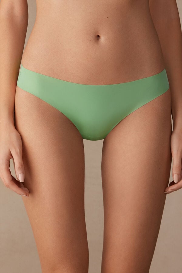 Intimssimi Brazilian Panties in Seamless Ultra Light Microfiber Green | MUSHR11881