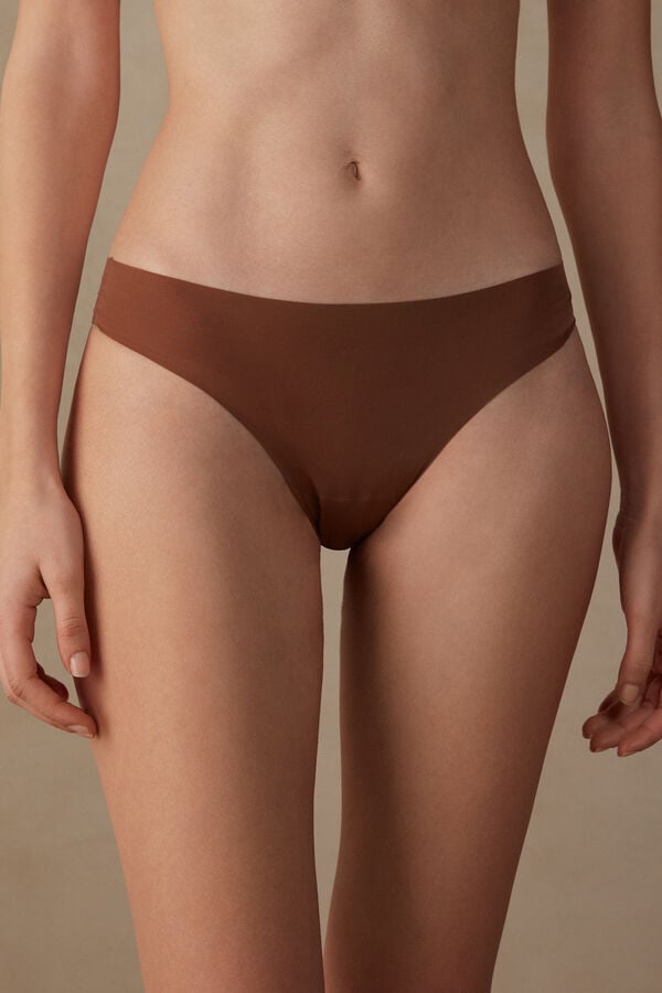 Intimssimi Brazilian Panties in Seamless Ultra Light Microfiber Natural | XUSGW41438