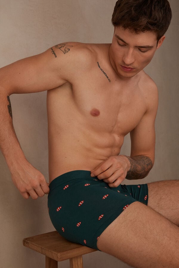 Intimssimi Clownfish Boxers in Natural Fresh Supima® Cotton Green | LUSSX92451