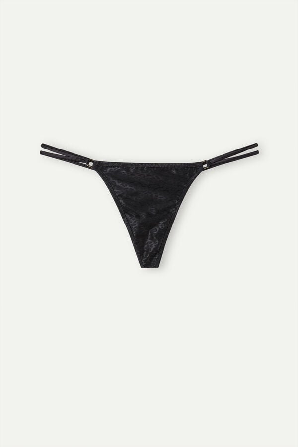 Intimssimi Cool Minimal String Thong Black | QUSWA85421