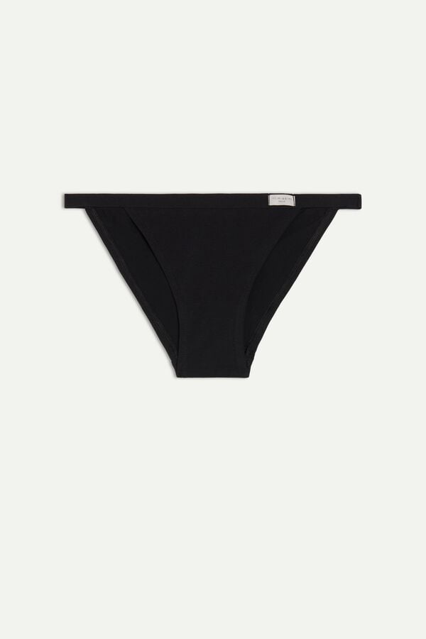 Intimssimi Cotton String Panties Black | USXBR34283