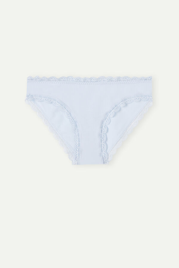 Intimssimi Cotton and Lace Panties Blue | USJBT99943