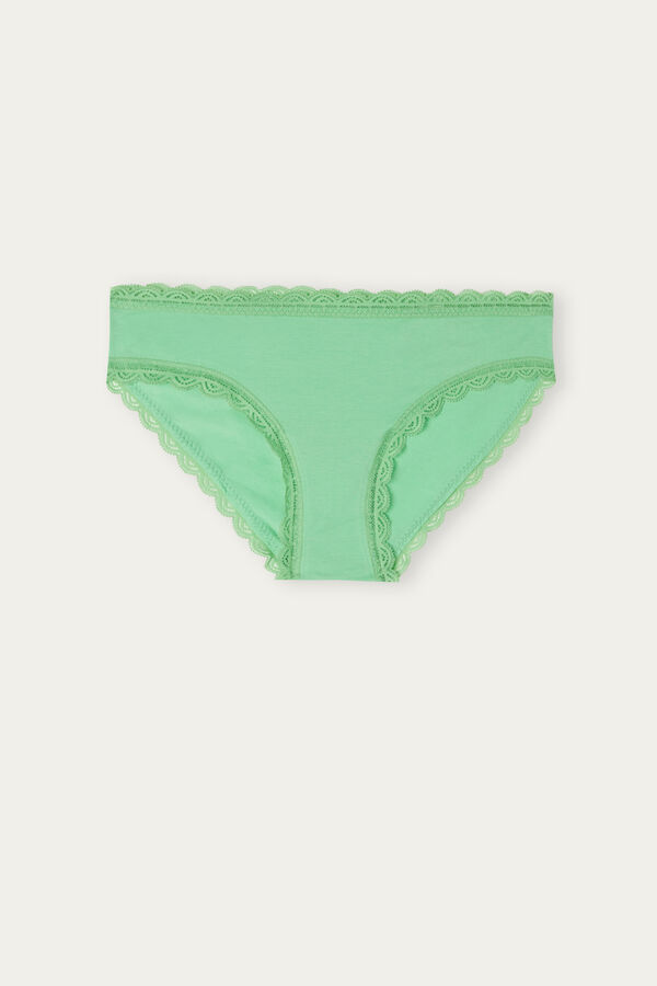 Intimssimi Cotton and Lace Panties Green | FUSUI98942