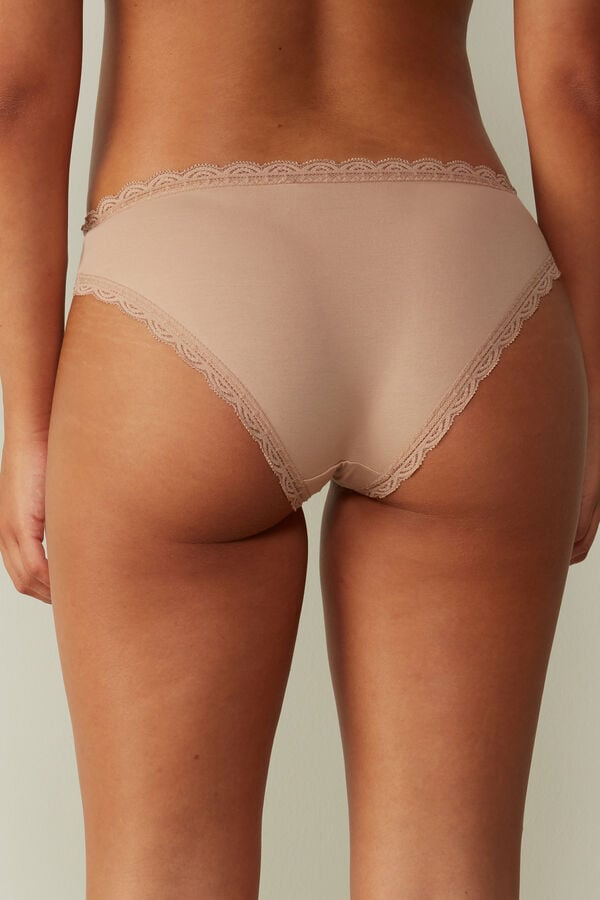 Intimssimi Cotton and Lace Panties Natural | USXBR49377