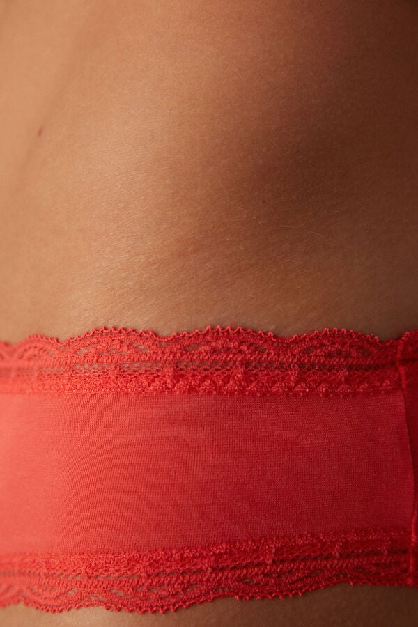 Intimssimi Cotton and Lace Panties Orange | USJKU87563