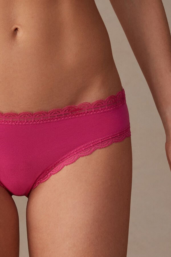 Intimssimi Cotton and Lace Panties Pink | USNEJ80140