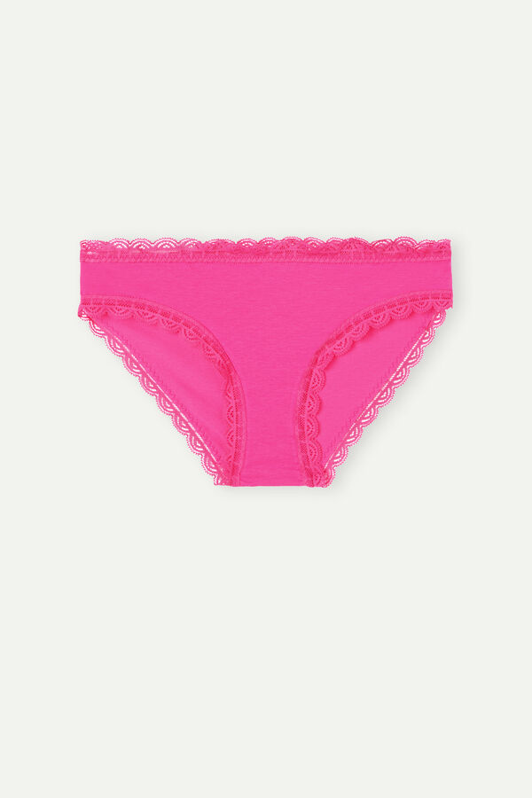 Intimssimi Cotton and Lace Panties Pink | USNEJ80140