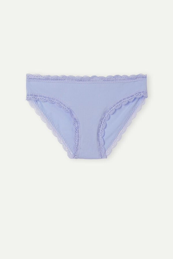 Intimssimi Cotton and Lace Panties Violet | USQCS48424