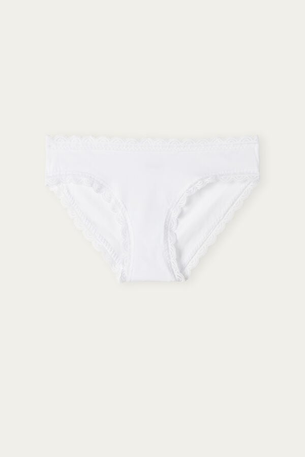 Intimssimi Cotton and Lace Panties White | USEAH12935