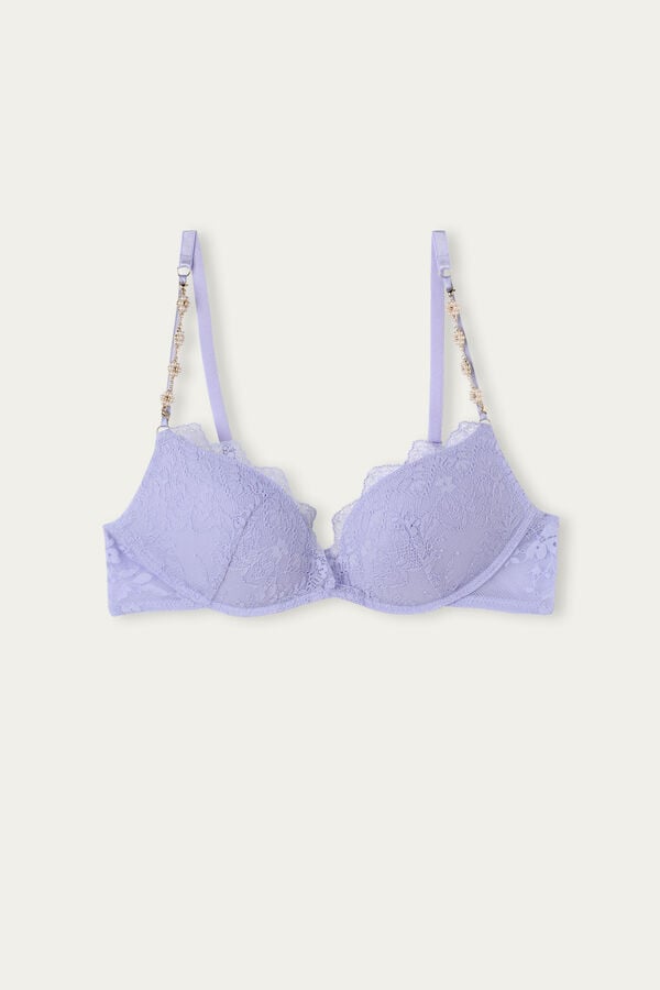 Intimssimi Cover Me in Daisies Gioia Super Push-up Bra Violet | USXBR22564