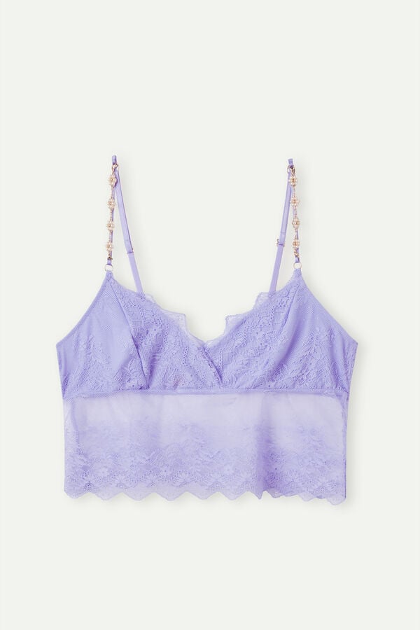 Intimssimi Cover Me in Daisies Lace Bra Top Violet | BUSSD92434