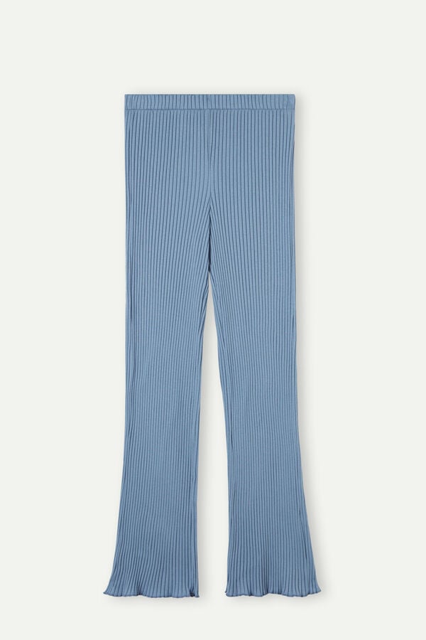 Intimssimi Cozy Mountains Ribbed Pants Blue | TUSWZ93914