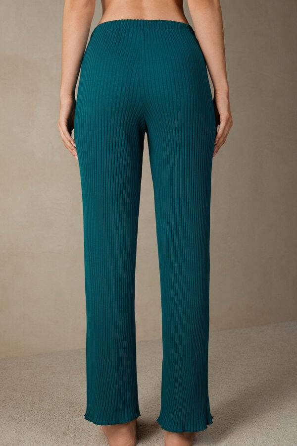 Intimssimi Cozy Mountains Ribbed Pants Green | EUSVG24010