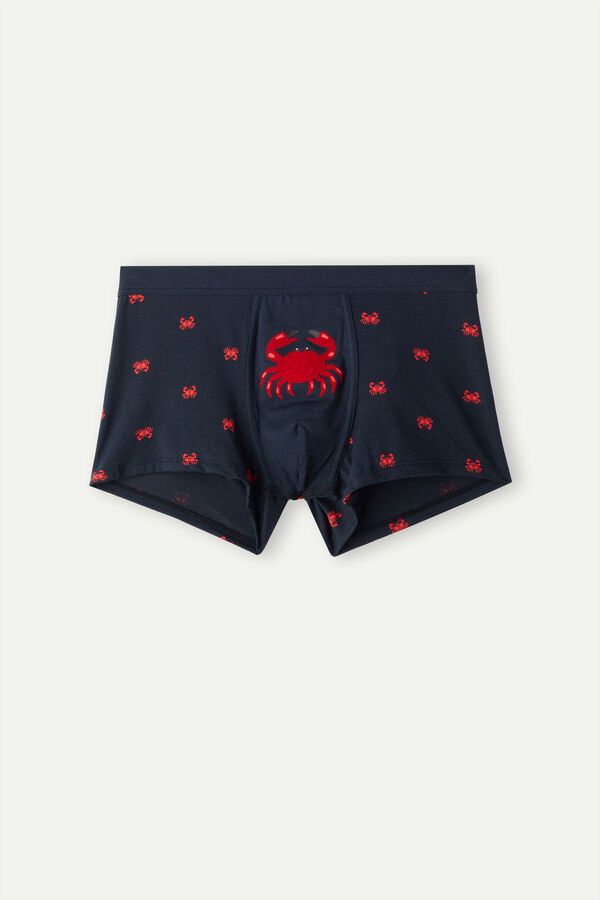 Intimssimi Crab Boxers in Natural Fresh Supima® Cotton Blue | USZDE55378