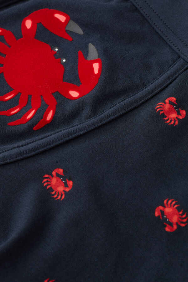 Intimssimi Crab Boxers in Natural Fresh Supima® Cotton Blue | USZDE55378